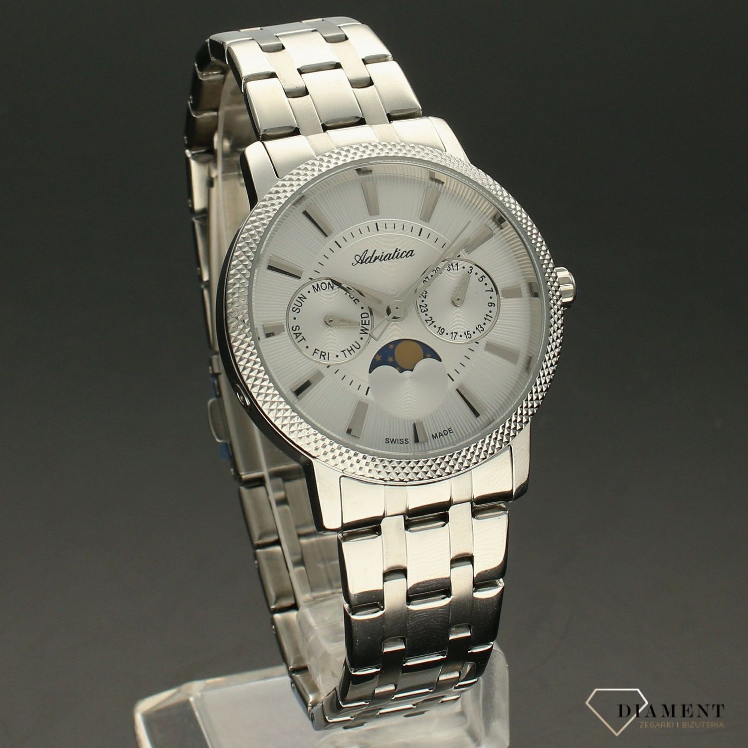Zegarek damski na bransolecie Adriatica A3808.5113Q z fazą księżyca.jpg