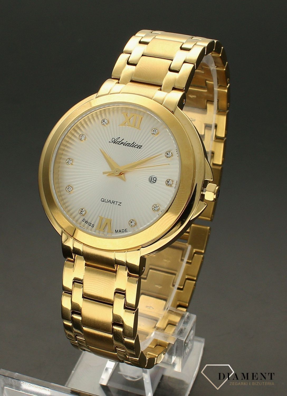 Zegarek damski pokryty złotem Adriatica A3812.1183Q.webp
