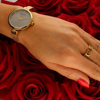 Zegarek damski Adriatica Popiel w złocie A3819.1147Q. Zegarek damski Adriatica. Damski zegarek biżuteryjny.  (1).jpg