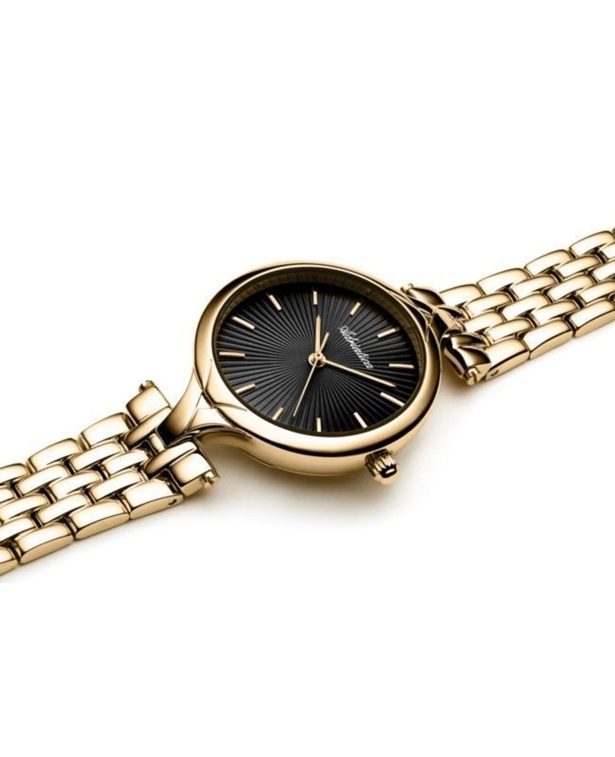 Zegarek damski ADRIATICA A3825.1114Q Zegarek zachowany w nowoczesnym wyglądzie. Tarcza zegarka w czarnym kolorze ozdobiona indeksami w kolorze złotym1.jpg