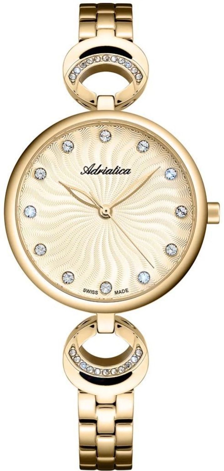 Zegarek Adriatica A3827.1141Q – Złoty Zegarek Damski z Cyrkoniami Swiss Made Grawer Gratis.jpg