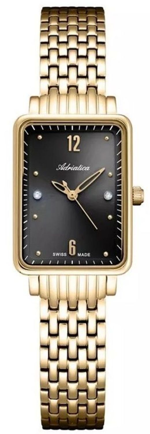 Zegarek damski Adriatica A3829.1176Q złoty prostokąt, czarna tarcza z cyrkoniami.jpg