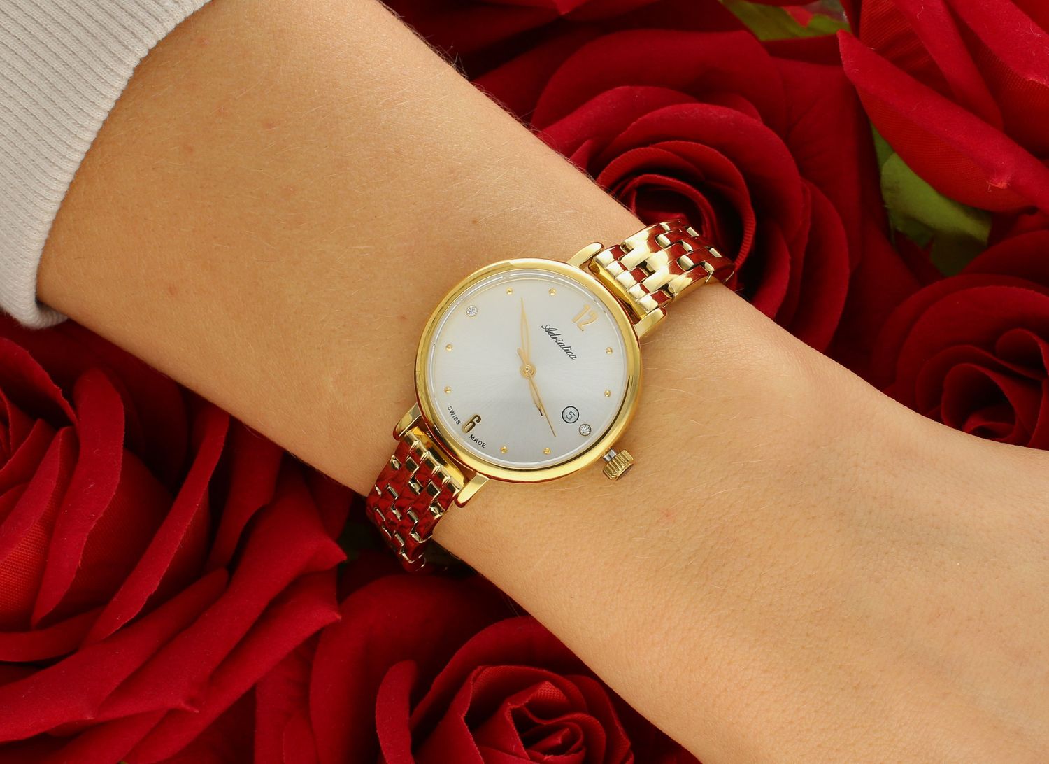 Zegarek damski ADRIATICA A3830.1173Q  ✅ Klasyczny zegarek damski Adriatica jest to wspaniały model zegarka ze zdobioną cyrkoniami tarczą w złotym odcieniu. ✅  Adriatica to połączenie ponadczasowej klasyki oraz nowoczesnego stylu.✅11.jpg