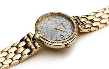 Zegarek damski Adriatica Classic Diamond A3843.1187Q – złoty, szara tarcza, szkło szafirowe (2).jpg