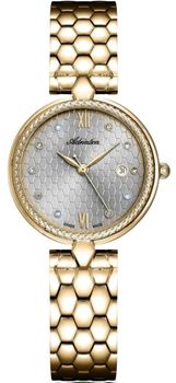 Zegarek damski Adriatica Classic Diamond A3843.1187Q – złoty, szara tarcza, szkło szafirowe (3).jpg