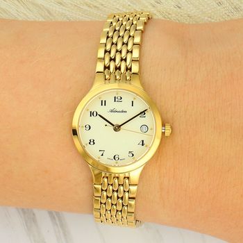 Zegarek damski Adriatica Classic Sapphire A3845.1121Q złoty z datownikiem gold.jpg