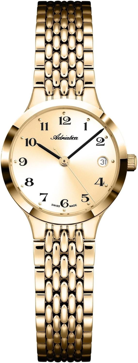 Zegarek damski Adriatica Classic Sapphire A3845.1121Q złoty z datownikiem.jpg