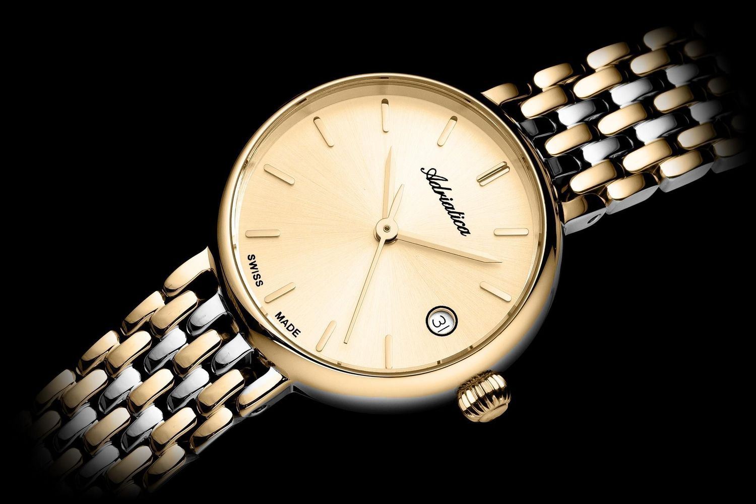 Zegarek damski Adriatica Classic Sapphire A3848.2111Q dwukolorowy Swiss Made (2).jpg