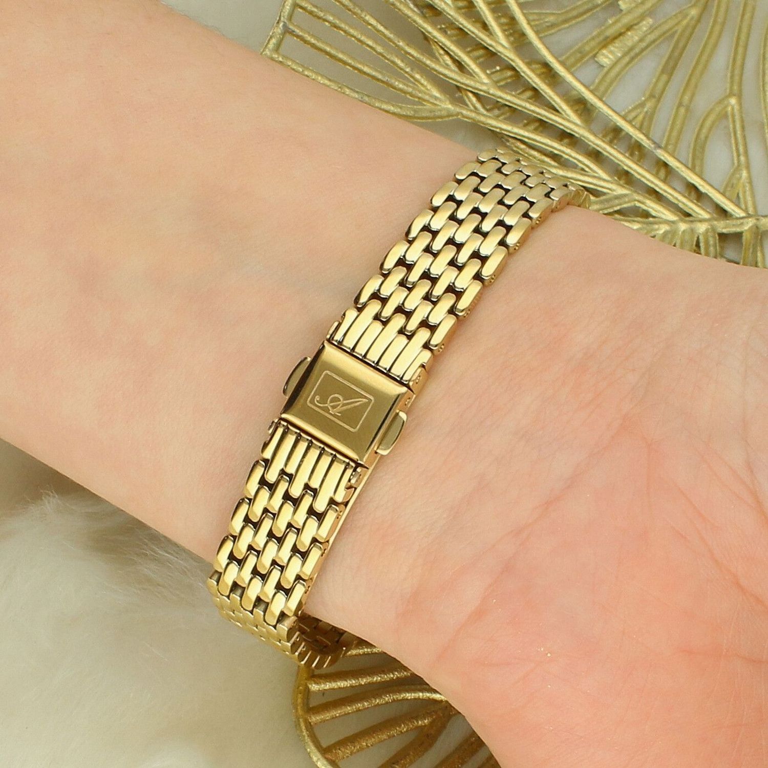 Zegarek Damski Adriatica Classic A3849.1173Q – Złoty Swiss Made, Prostokątny.jpg