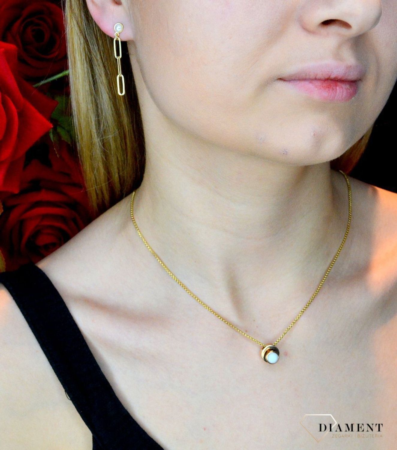 Kolczyki pozłacane Victoria Cruz “ Perła i spinacze ” 925 A4113-00DT  Wyjątkowa biżuteria z Victoria Cruz wykonana z najwyższej.JPG