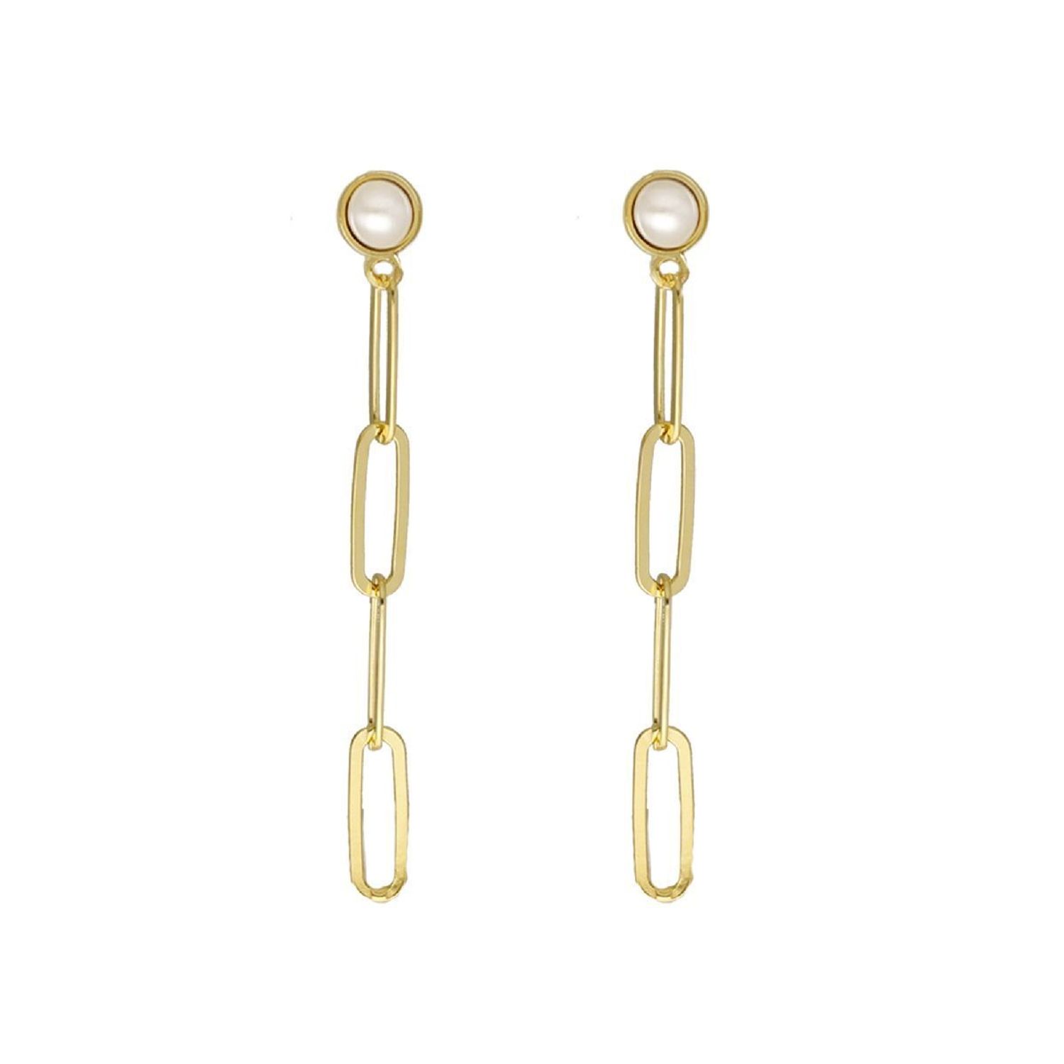 Kolczyki pozłacane Victoria Cruz “ Perła i spinacze ” 925 A4113-00DT  Wyjątkowa biżuteria z Victoria Cruz wykonana z najwyższej.JPG