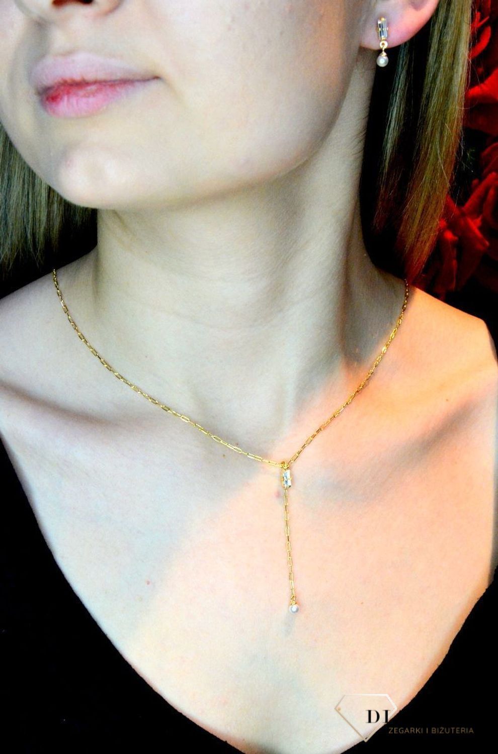 Kolczyki pozłacane Victoria Cruz “ Perła i Kryształ ” 925 A4168-07DT Wyjątkowa biżuteria z Victoria Cruz wykonana z najwyższej p.JPG