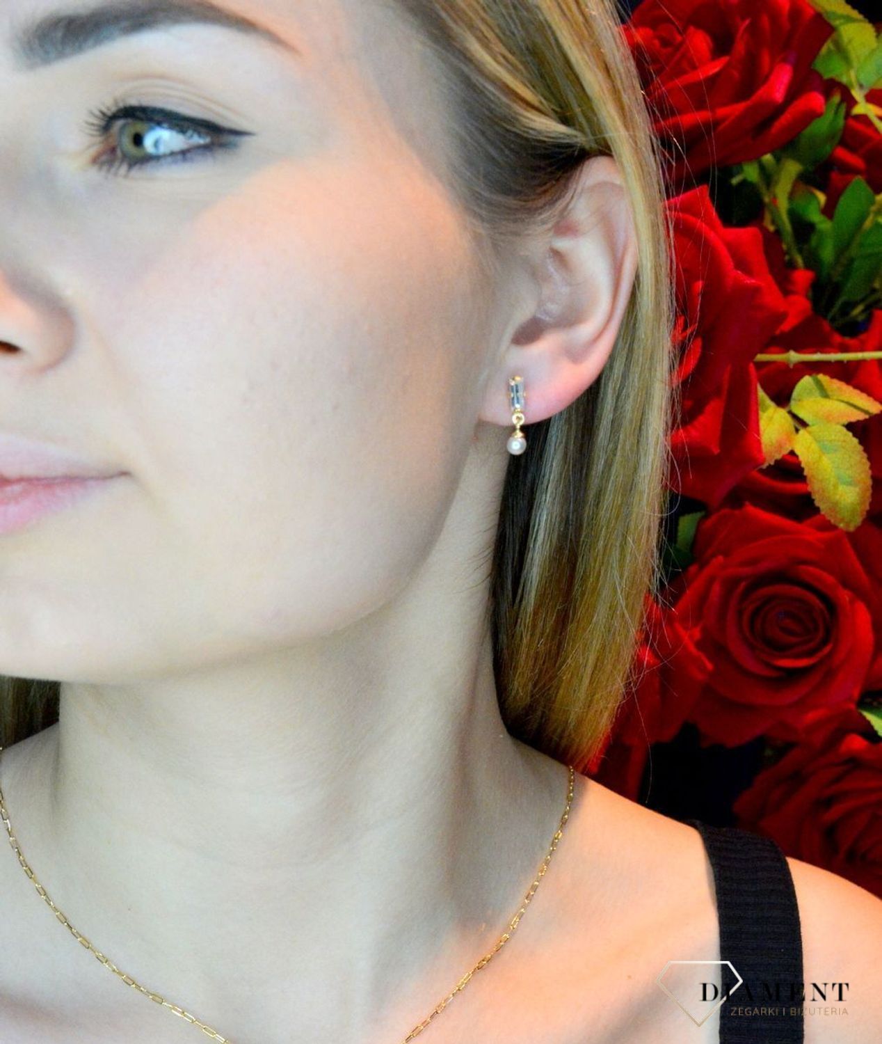 Kolczyki pozłacane Victoria Cruz “ Perła i Kryształ ” 925 A4168-07DT Wyjątkowa biżuteria z Victoria Cruz wykonana z najwyższej p.JPG