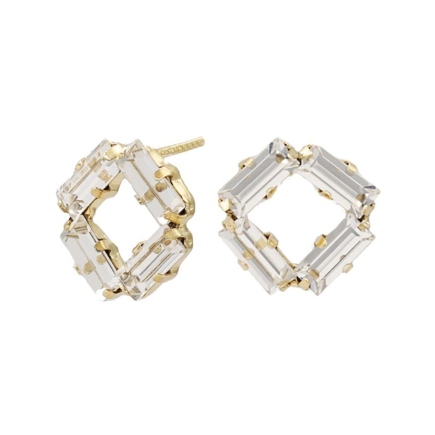 Kolczyki pozłacane Victoria Cruz “ Kryształowe kwadraciki ” 925 A4170-07DT Wyjątkowa biżuteria z Victoria Cruz wykonana z najwyż.JPG
