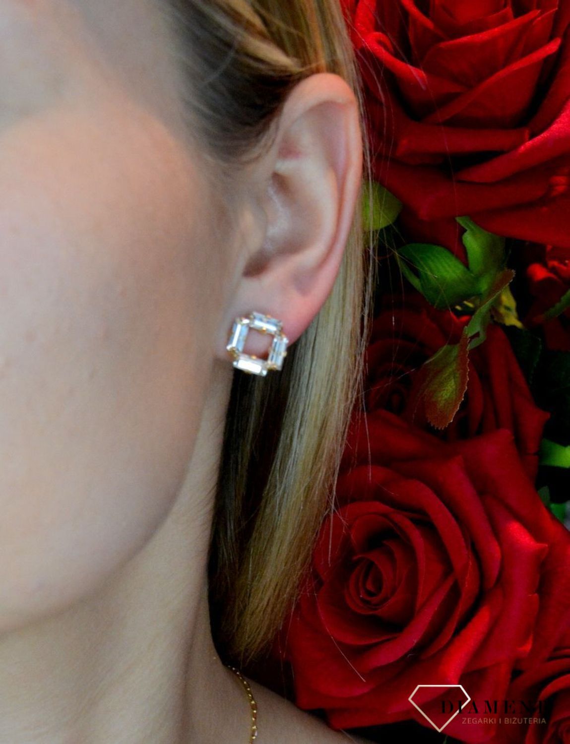 Kolczyki pozłacane Victoria Cruz “ Kryształowe kwadraciki ” 925 A4170-07DT Wyjątkowa biżuteria z Victoria Cruz wykonana z najwyż.JPG