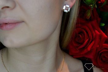 Kolczyki srebrne damskie przy uchu Victoria Cruz Kryształowy Swarovskiego 925 A4170-07DT. Kolczyki Swarovski (1).JPG