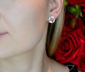 Kolczyki srebrne damskie przy uchu Victoria Cruz Kryształowy Swarovskiego 925 A4170-07DT. Kolczyki Swarovski (2).JPG