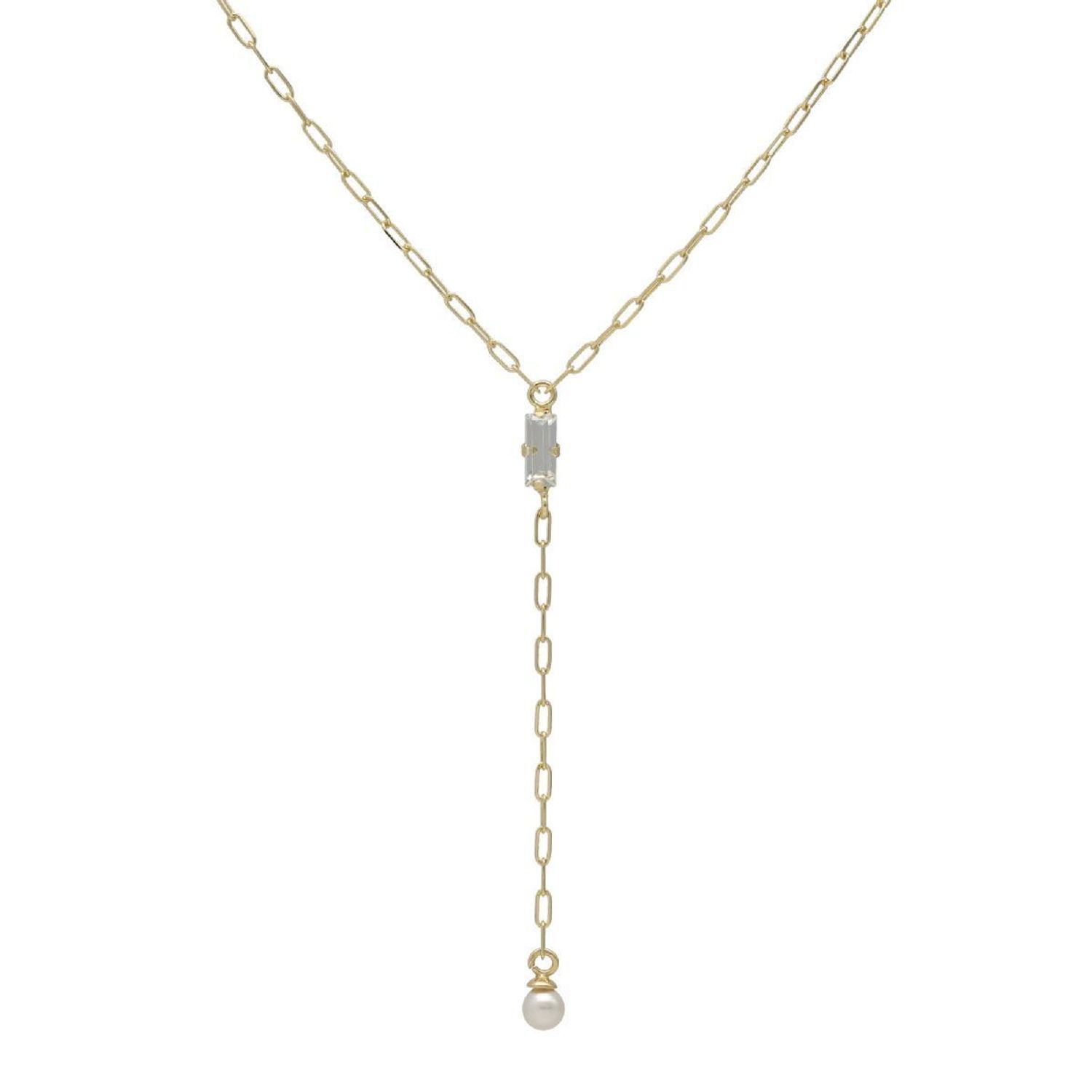 Naszyjnik pozłacany Victoria Cruz “ Perła i kryształ ” 925 A4171-07DG Wyjątkowa biżuteria z Victoria Cruz wykonana z najwyższej.JPG