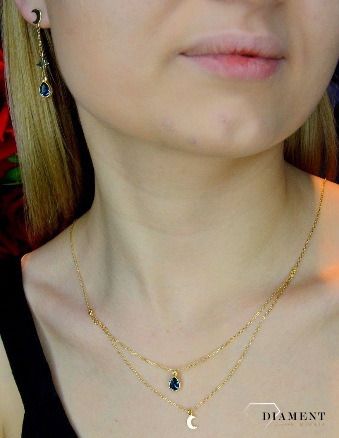 Kolczyki pozłacane Victoria Cruz “ Szafirowa galaktyka ” 925 A4206-18DT Wyjątkowa biżuteria z Victoria Cruz wykonana z najwyższe.JPG