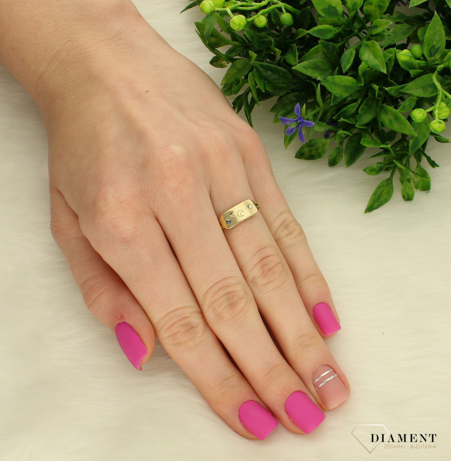 Srebrny pierścionek damski pokryty złotem Victoria Cruz Układ ciał niebieskich 925 A4213-18DA.jpg