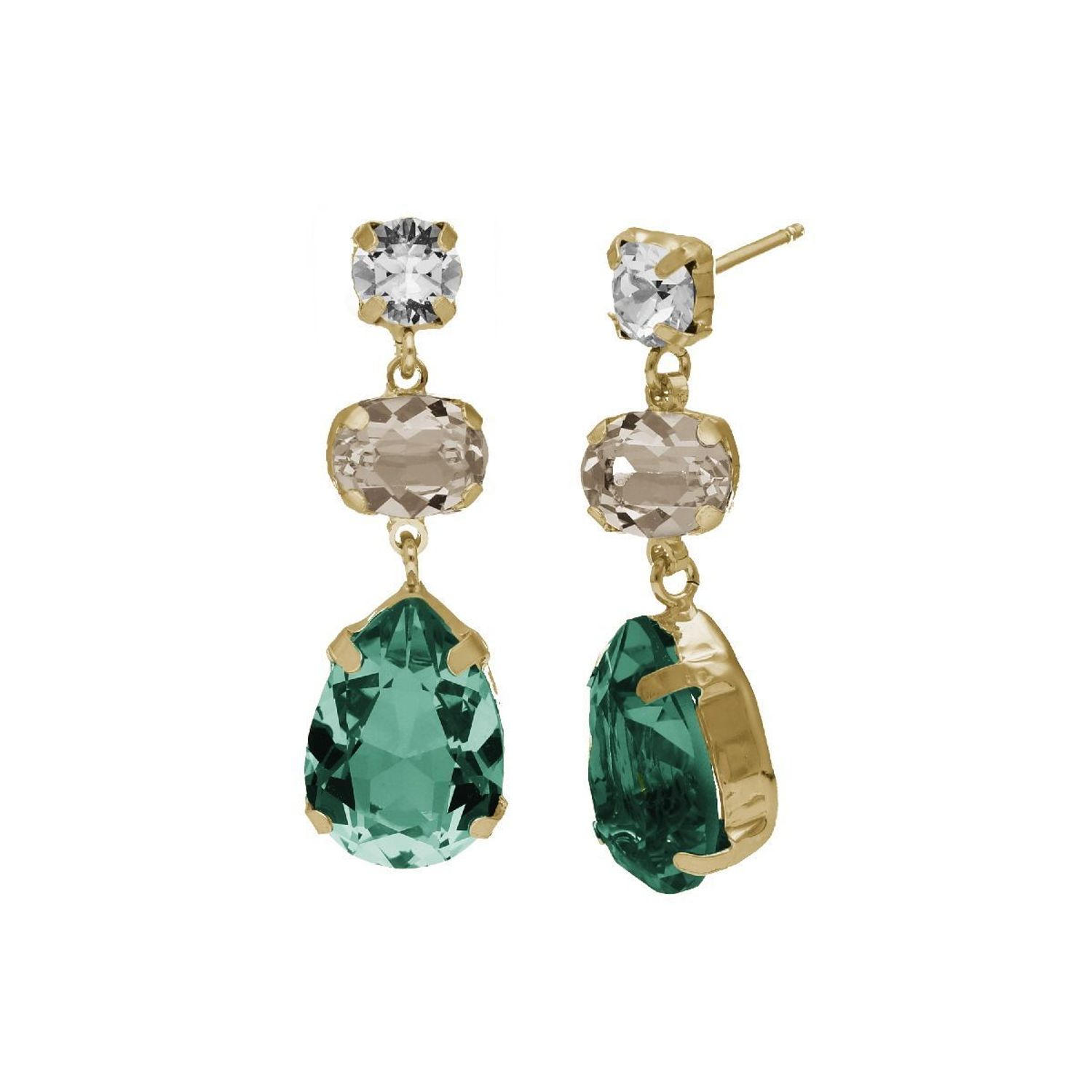 Kolczyki pozłacane Victoria Cruz “ Szmaragdowe łzy ” 925 A4277-20DT Wyjątkowa biżuteria z Victoria Cruz wykonana z najwyższej pr.JPG