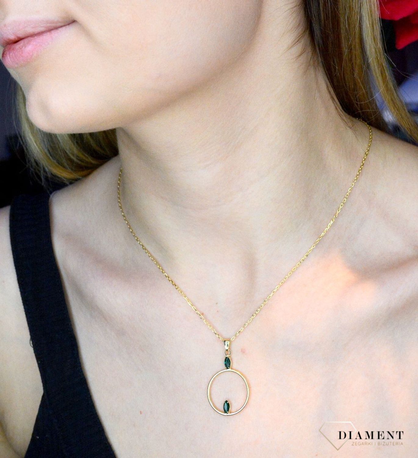 Naszyjnik pozłacany Victoria Cruz “ Okrąg z kryształami ” 925 A4290-20DG Wyjątkowa biżuteria z Victoria Cruz wykonana z najwyższ.JPG
