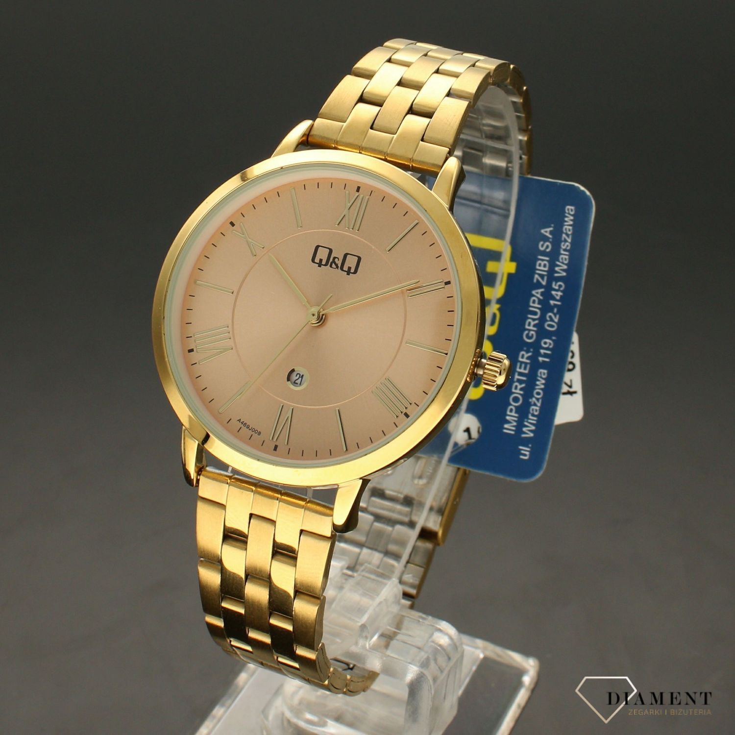 Zegarek damski ZŁOTA bransoleta Q&Q A469-008 Zegarki damskie na bransolecie✓ Wymarzony prezent ✓ Prezent dla mamy z grawerem✓ Prezent z grawerem✓ Autoryzowany sklep ✓Grawer 0zł ✓Gratis Kurier 24h ✓Zwrot 30 dni ✓Gwara.jpg