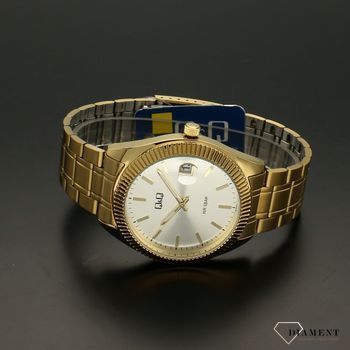 Zegarek męski klasyczny QQ na złotej bransolecie A476-001⌚ Zegarki męskie z bransoletą✓ (3).jpg