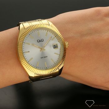 Zegarek męski klasyczny QQ na złotej bransolecie A476-001⌚ Zegarki męskie z bransoletą✓ (5).jpg