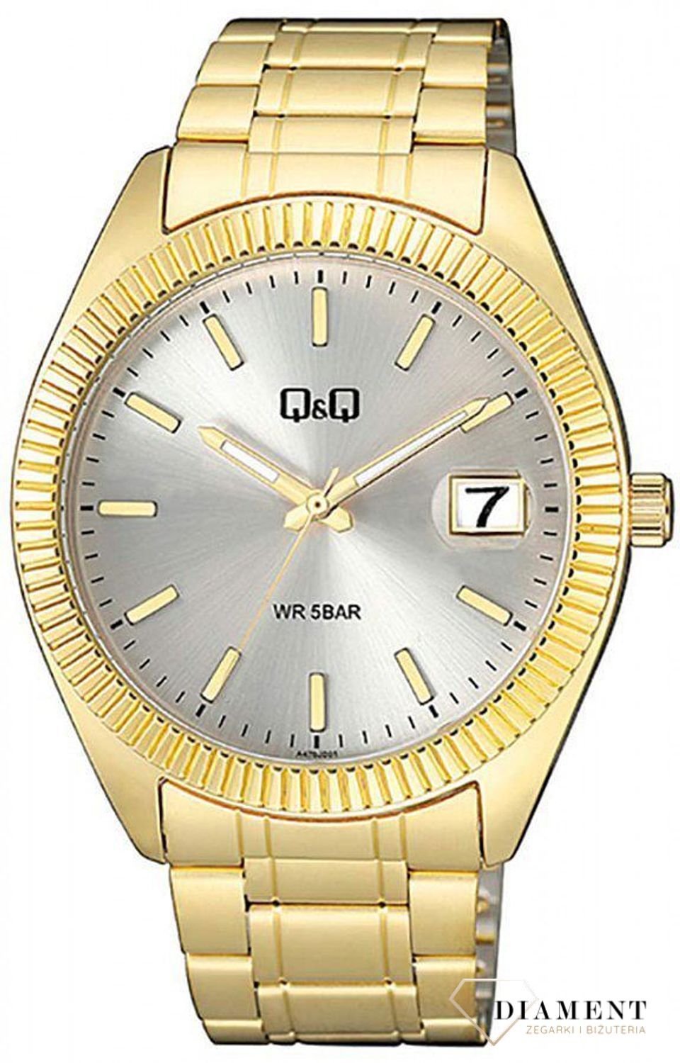 Zegarek męski klasyczny QQ na złotej bransolecie A476-001.jpg