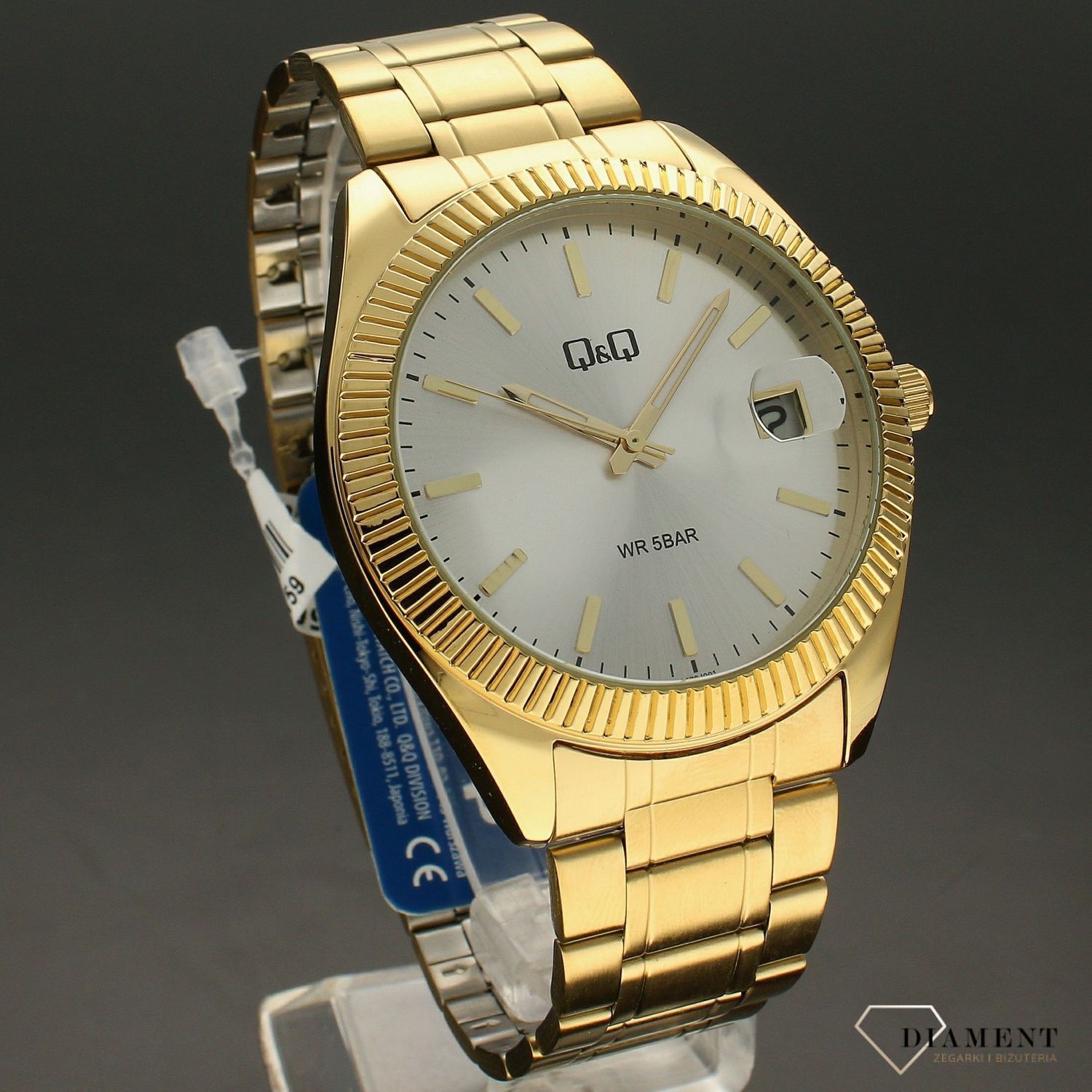Zegarek męski klasyczny QQ na złotej bransolecie A476-001.jpg