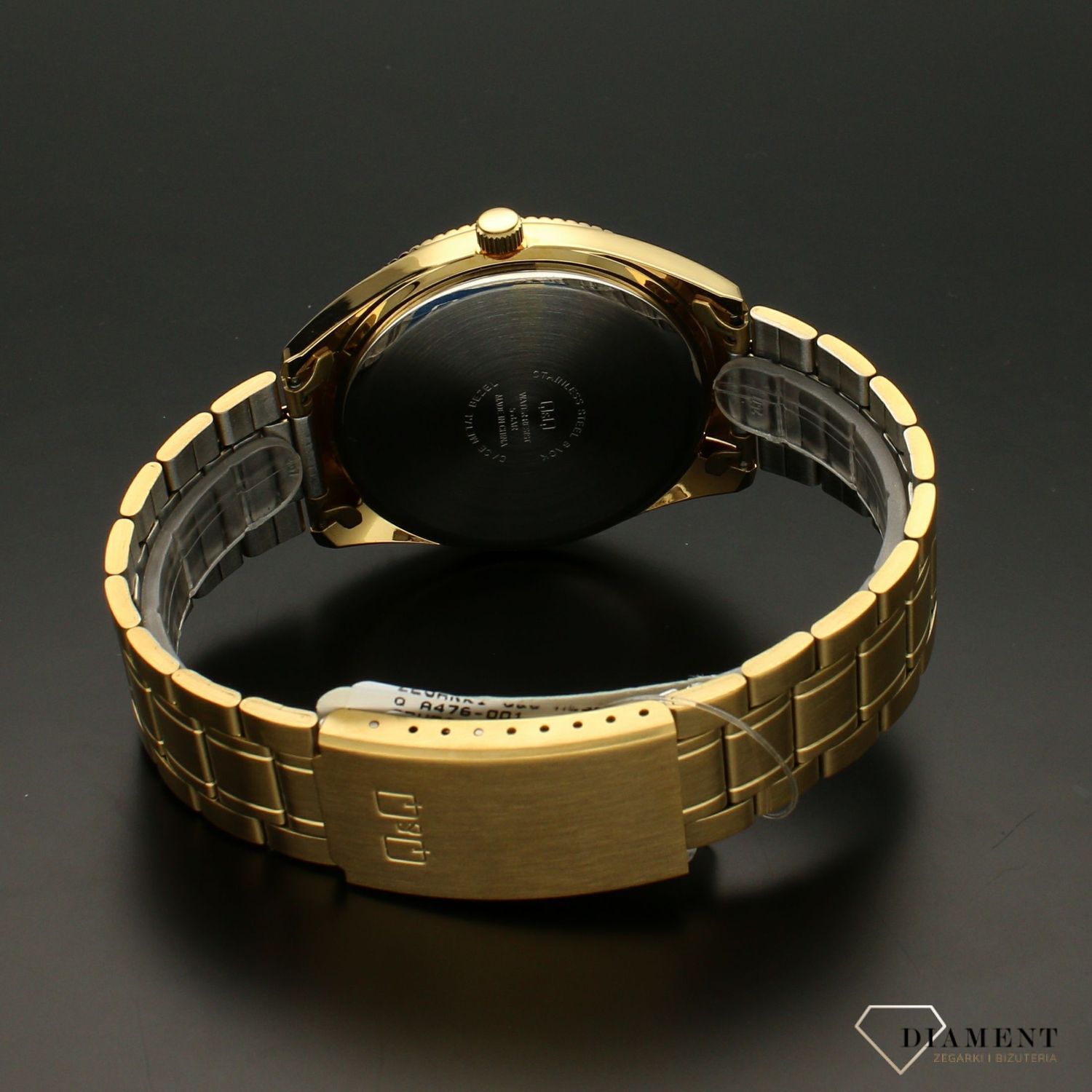 Zegarek męski klasyczny QQ na złotej bransolecie A476-001.jpg