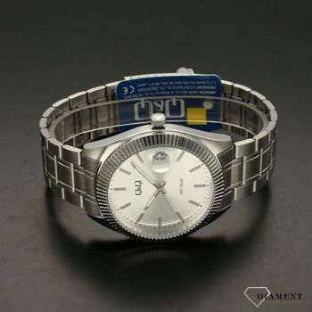 Zegarek męski QQ na srebrnej bransolecie A476-201⌚ Zegarki męskie z bransoletą (3).jpg