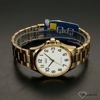 Zegarek męski QQ na złotej bransolecie A480-004 z czytelną tarczą ⌚ Zegarki męskie z bransoletą (3).jpg