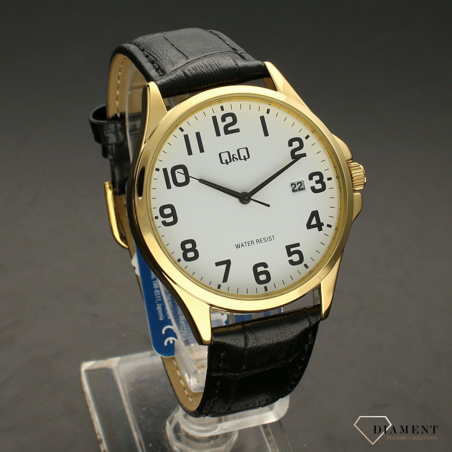 Zegarek męski czarnym pasku, czytelny A480-104.jpg