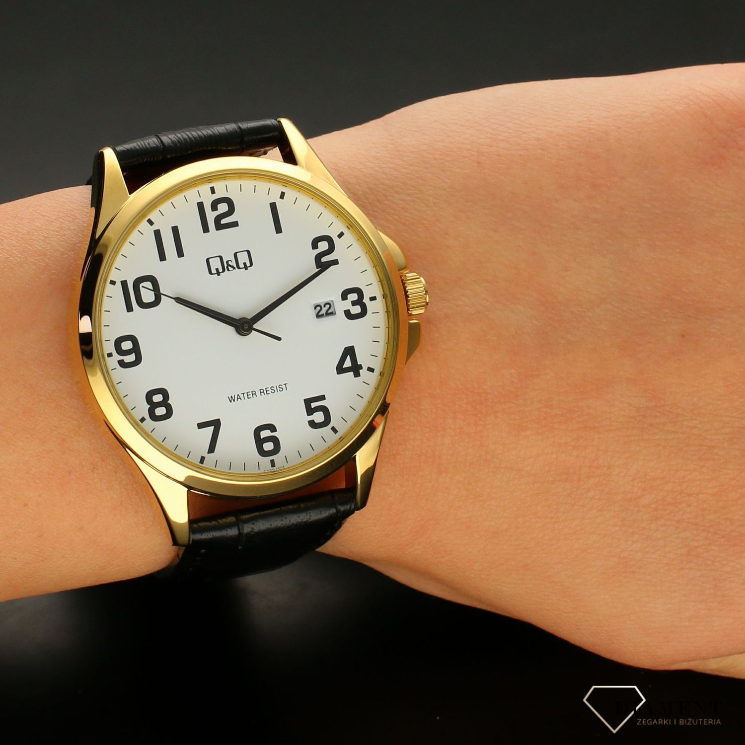 Zegarek męski czarnym pasku, czytelny A480-104.jpg
