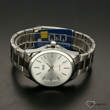 Zegarek męski QQ na srebrnej bransolecie A484-201⌚ Zegarki męskie z bransoletą✓  (3).jpg
