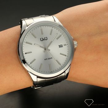Zegarek męski QQ na srebrnej bransolecie A484-201⌚ Zegarki męskie z bransoletą✓  (5).jpg