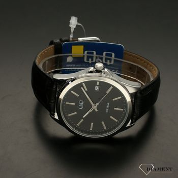 Zegarek męski na czarnym pasku QQ A484-302 z czarną klasyczną tarczą ⌚ Zegarki męski na pasku✓ (3).jpg