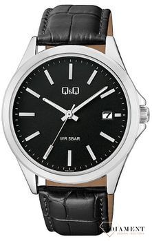 Zegarek męski na czarnym pasku QQ A484-302.jpg