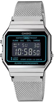 Zegarek damski Casio Vintage Vintage Iconic A700WEMS-1BEF. Zegarek damski Casio Vintage. Zegarek damski na bransolecie mesh Casio. Zegarek Casio elektroniczny w retro stylu. Damski zegarek Vintage Casio na prezent..jpg