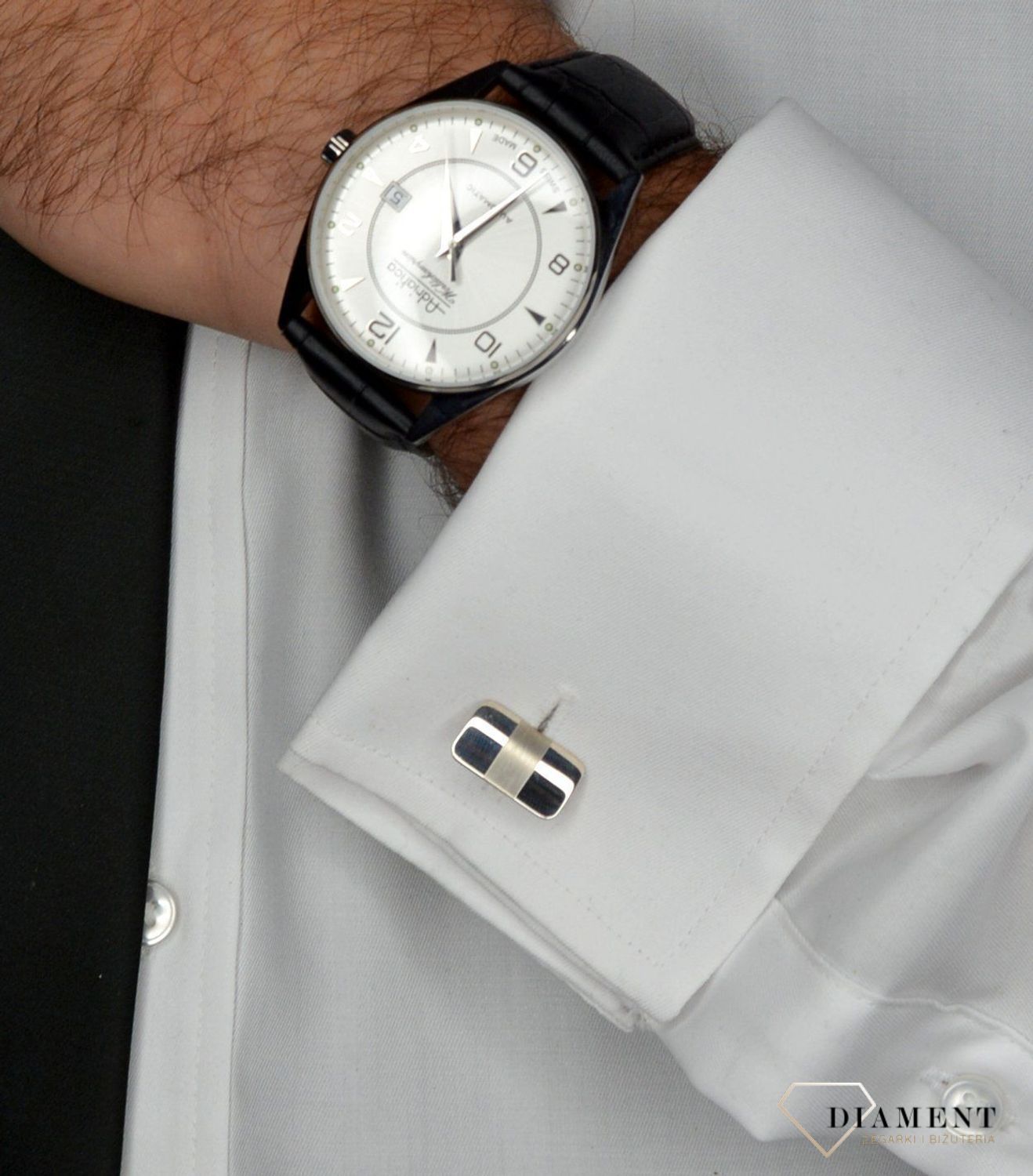 Zegarek męski Adriatica Automatic A8254.5256Q. Zegarek męski automatyczny na czarnym pasku z piękną srebrną tarczą. Zegarek męski to świetny pomysł na prezent dla eleganckiego mężczyzny (2).JPG