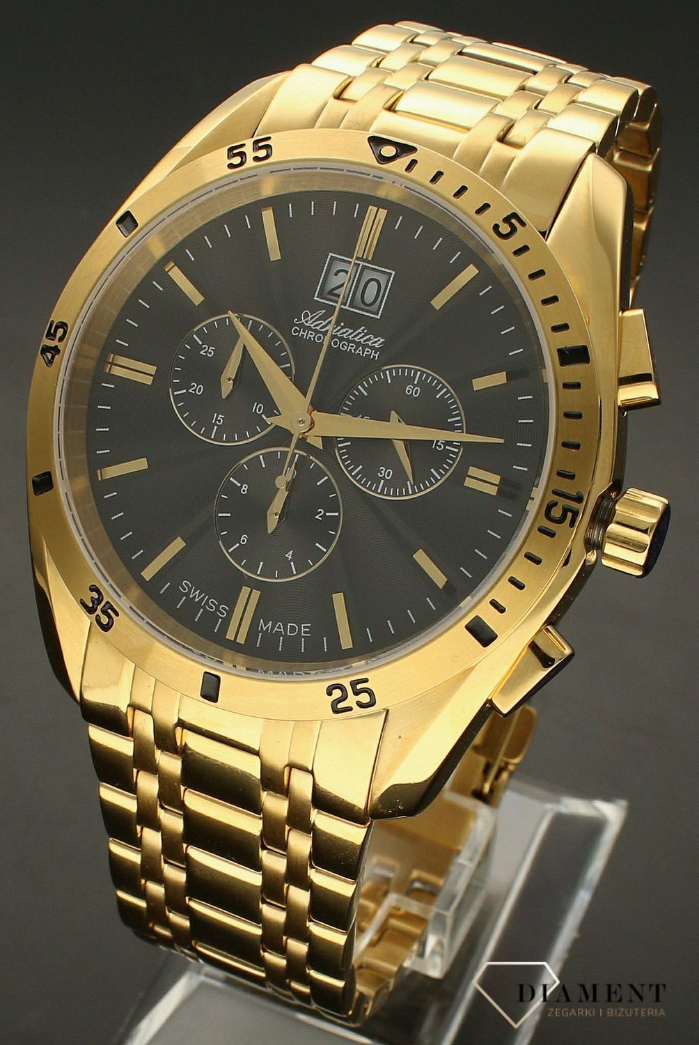 Zegarek męski na złotej bransolecie Adriatica A8202.1116CH.webp