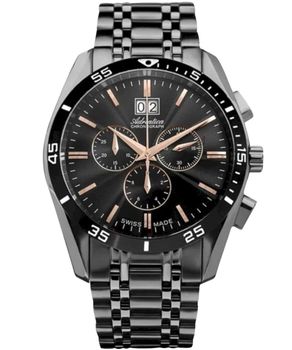 Adriatica A8202.S1R6CH – męski zegarek szwajcarski z chronografem i stalową bransoletą black adriatica.jpg