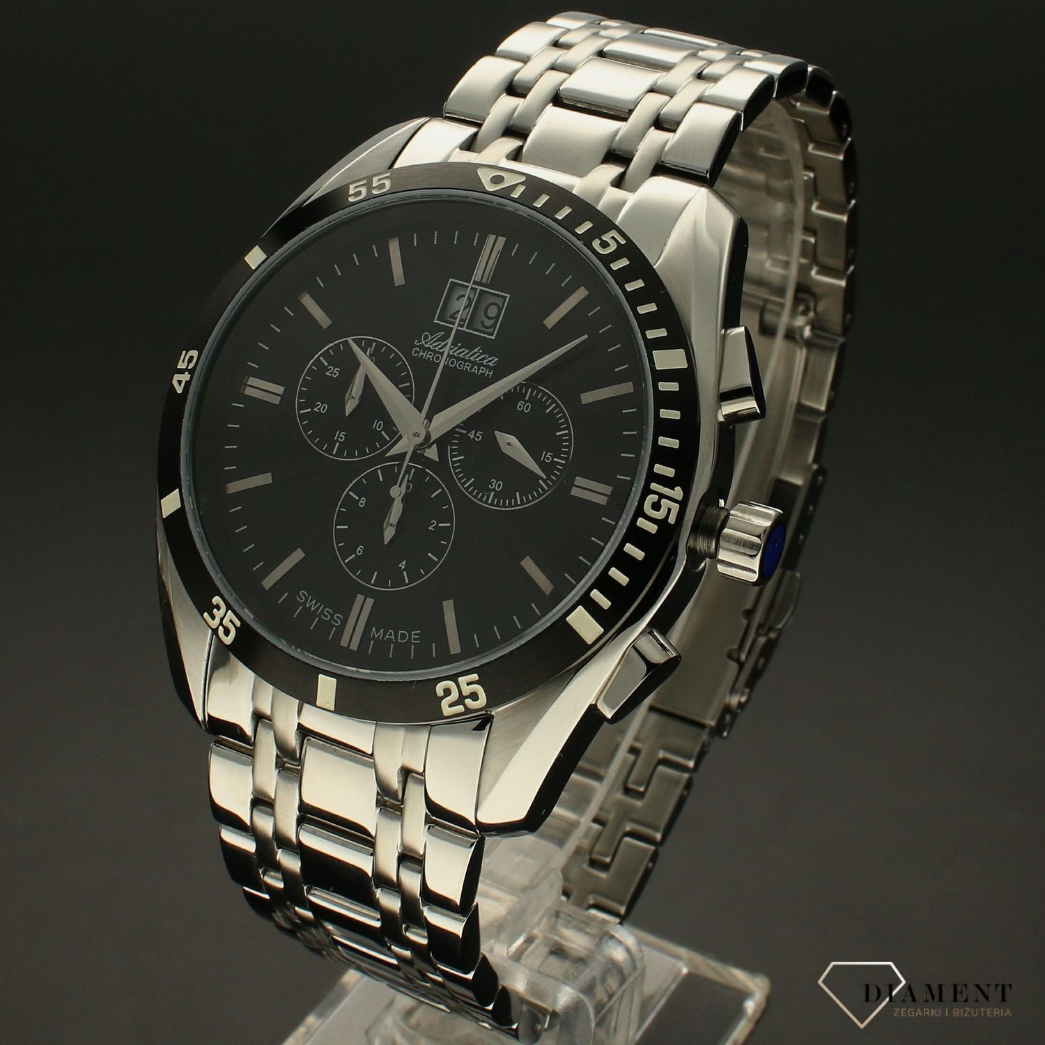 Zegarek męski na bransolecie A8202.Y114CH 'Czarny Chrono' A8202.Y114CH.jpg