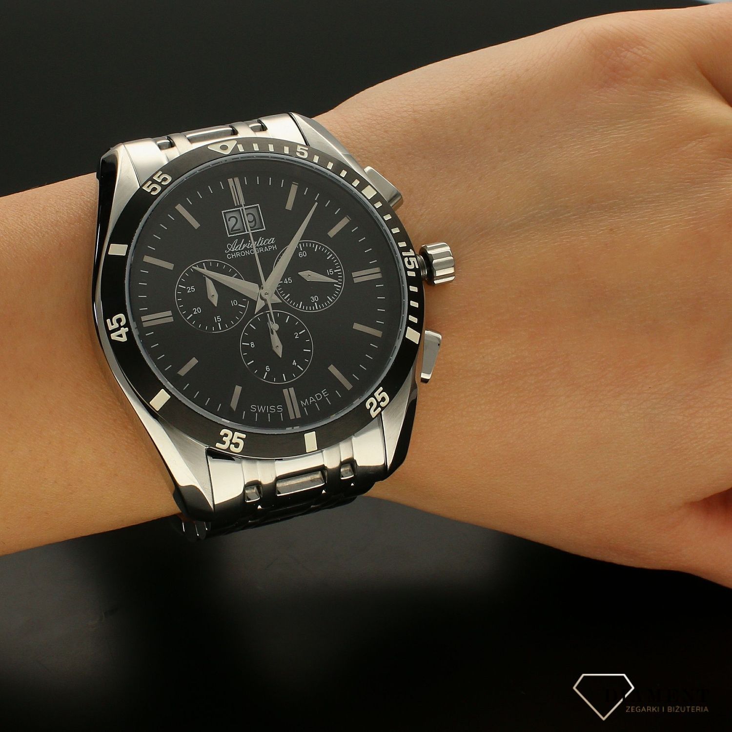 Zegarek męski na bransolecie A8202.Y114CH 'Czarny Chrono' A8202.Y114CH.jpg