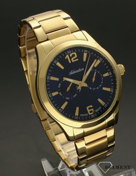 Męski zegarek Adriatica złoty na bransolecie z niebieską tarcza A8257 (2).jpg
