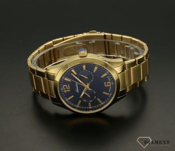 Męski zegarek Adriatica złoty na bransolecie z niebieską tarcza A8257 (4).jpg
