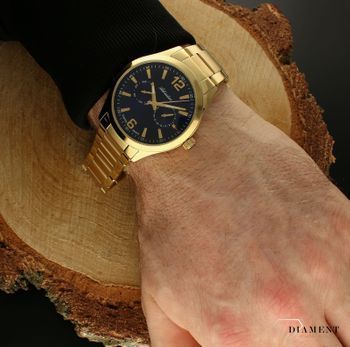 Męski zegarek Adriatica złoty na bransolecie z niebieską tarcza A8257 (5).jpg