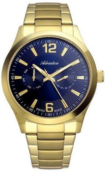 Męski zegarek Adriatica złoty na bransolecie z niebieską tarcza A8257.1155QFdsdd.jpg